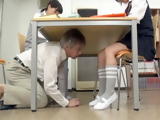 Old Teacher Smelling Schoolgirls Pussy Under The Library Table And Swooped Her Between……