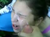 Unexperienced Girl Gets Her First Facial In A Public Park