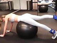 Candice Swanepoel doing stretches on a stability ball Hot Clip | xvideosearch.com