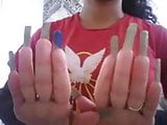 Long natural nails closeup Hot Clip | xvideosearch.com
