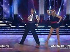 Blonde Married Reporter Anna Brolin Performing Hot Cha Cha