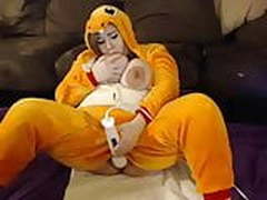 Busty nerd in Pokemon suit masturbates and sucks nipple Hot Clip | xvideosearch.com
