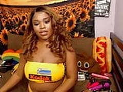 Busty Ebony chilling on cam then changing her clothes Hot Clip | xvideosearch.com