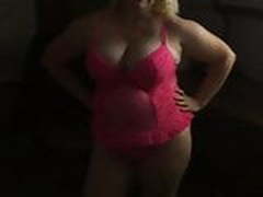 Sexy Curvy Blonde Modelling Pink Lingerie In Hotel Room Online | xvideosearch.com