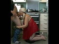 Grabbing grannys pigtails and fucking her mouth