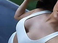 Reality slut Kylie J. in tight white pants and sports bra Online | xvideosearch.com