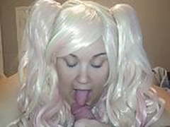 BBW Sucking Daddy Cock in Blonde Anime Wig Online | xvideosearch.com