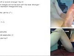 Babe Fingering Her pussy while watching huge cock cumming Online | xvideosearch.com