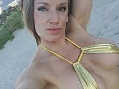 Hot Girl Shows Off in Micro Bikini In Public