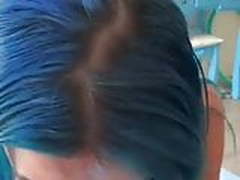 Blue Hair BJ & Cum Swallow Full Video | xvideosearch.com