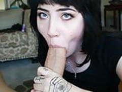 Goth Charlotte suck dick eat balls and drink my cum POV HD | xvideosearch.com