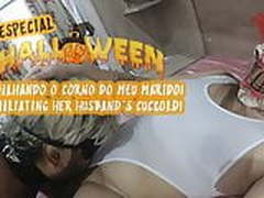Special Halloween - humiliating my cuckold husband Full Video | xvideosearch.com