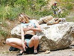 Teen student with perfect tits bates in a stone quarry Free XXX | xvideosearch.com