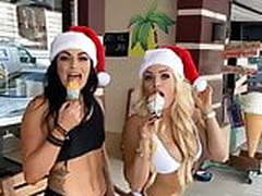 WWE - Sonya Deville and Mandy Rose sexy in Santa hats Hot Clip | xvideosearch.com