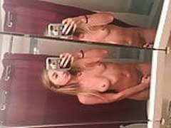 Skinny Tanned College Babe Shows off Nude in mirror Hot Clip | xvideosearch.com