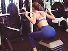 Madison Lintz lifting weights at the gym Online | xvideosearch.com