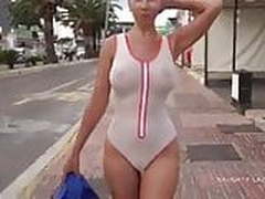 Wet Transparent Swimsuit In Public HD | xvideosearch.com