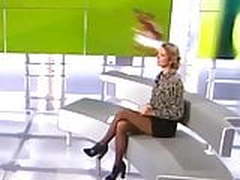 TV sport host Astrid in black pantyhose HD | xvideosearch.com