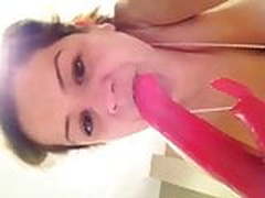 Say Hello Webslut 148- Big Tit UK Whore Sucks on Her Dildo Full Video | xvideosearch.com