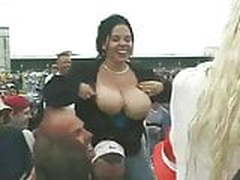 Busty flasher gets big boobs groped at concert Full Video | xvideosearch.com