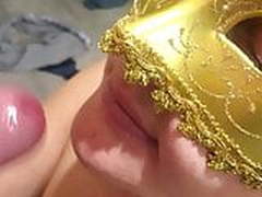 Sucking daddys cock and taking his load on my face HD | xvideosearch.com