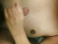 she wanks a small penis to get cum on her small tits Online | xvideosearch.com