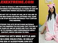 Hotkinkyjo with wine bottle & 99cm long dildo full in belly Hot Clip | xvideosearch.com