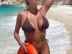 Caroline Vreeland in bikini at the beach Hot Clip | xvideosearch.com