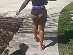 Short Shorts Big Juicy Booty Walking Dog HD | xvideosearch.com