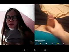 18 year old girl with beautiful breasts watches me cumshot Full Video | xvideosearch.com