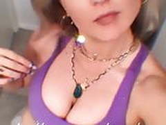 Joanna JoJo Levesque cleavage in purple top, selfie Hot Clip | xvideosearch.com