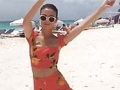 Victoria Justice dancing on a beach again